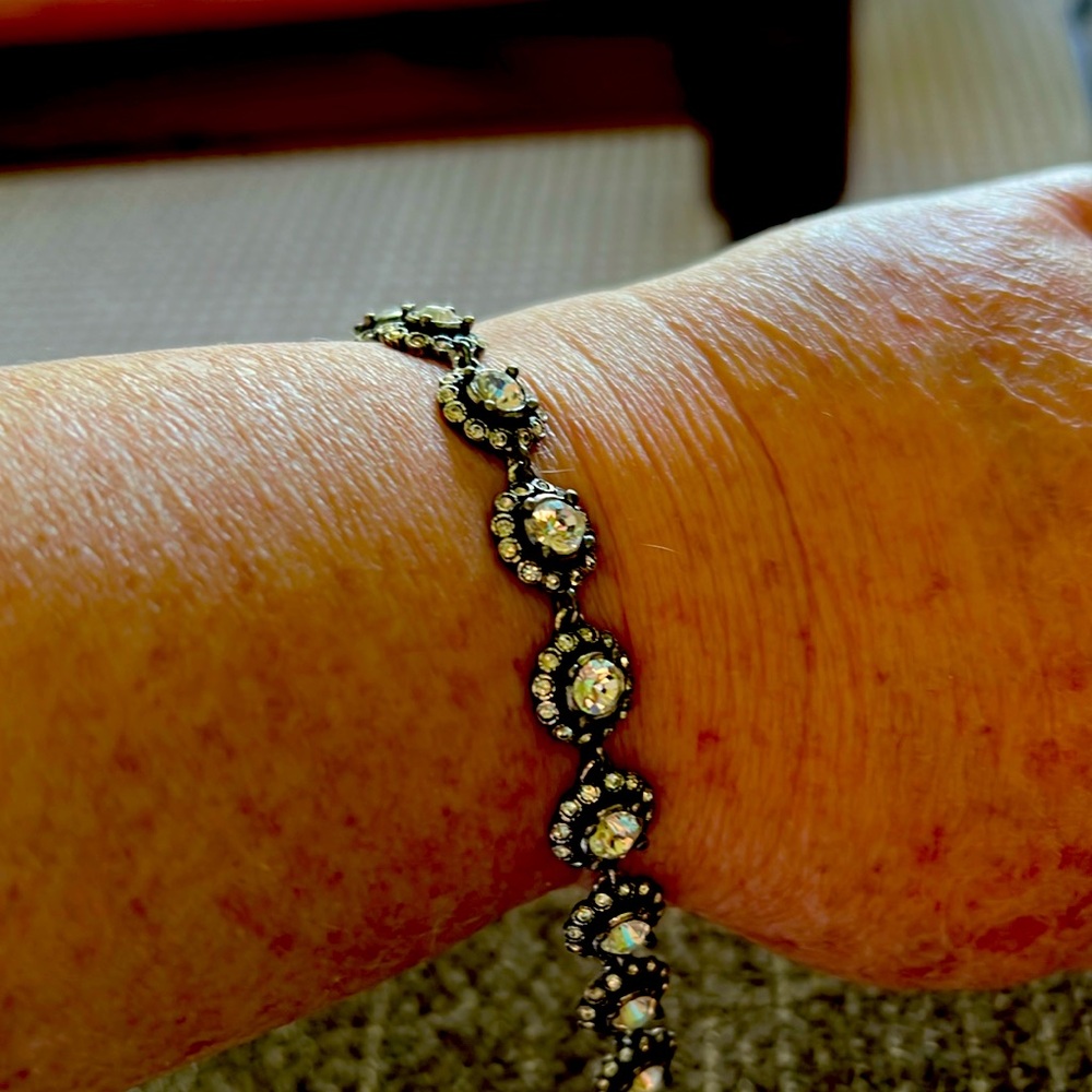 Christian Dior Rhodium dipped bezel bracelet